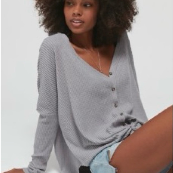 Urban Outfitters Out from Under Thermal Button-Front Cardigan Top Blouse - Picture 3 of 3